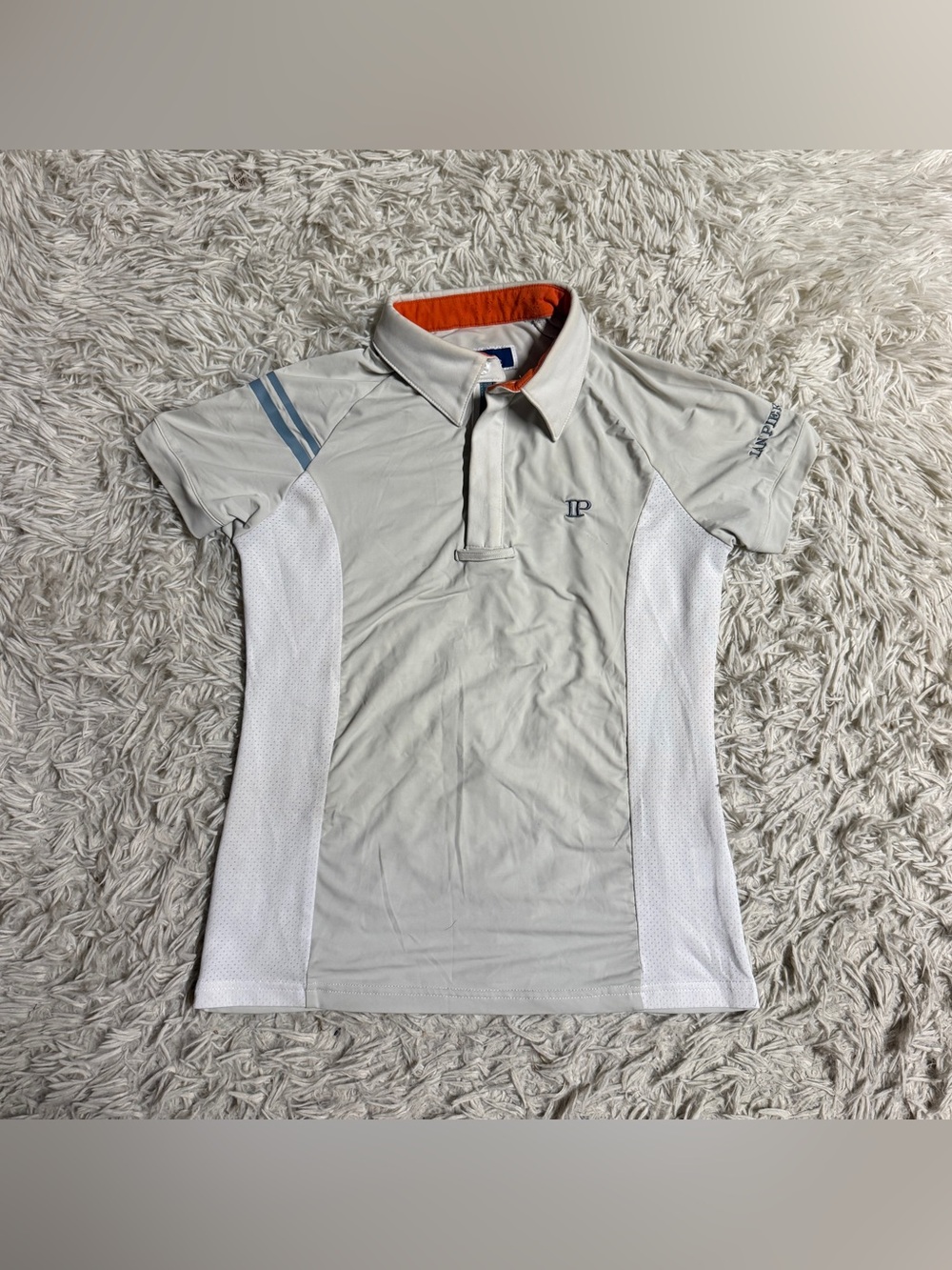 Boy’s Medium White Ian Pierce Short Sleeve Horseback Riding Show Shirt
